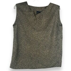 Pauw Amsterdam Top‎ Womens Size Medium Silk Leopard Print European Luxury Safari